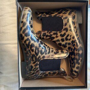 JCrew Leopard Rain Booties